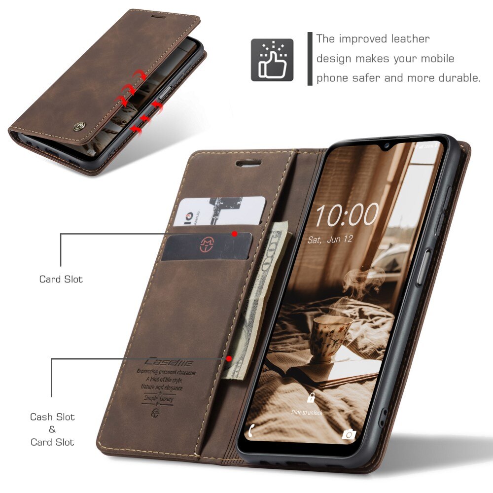 Slim Lommebokveske Samsung Galaxy A14 Brun