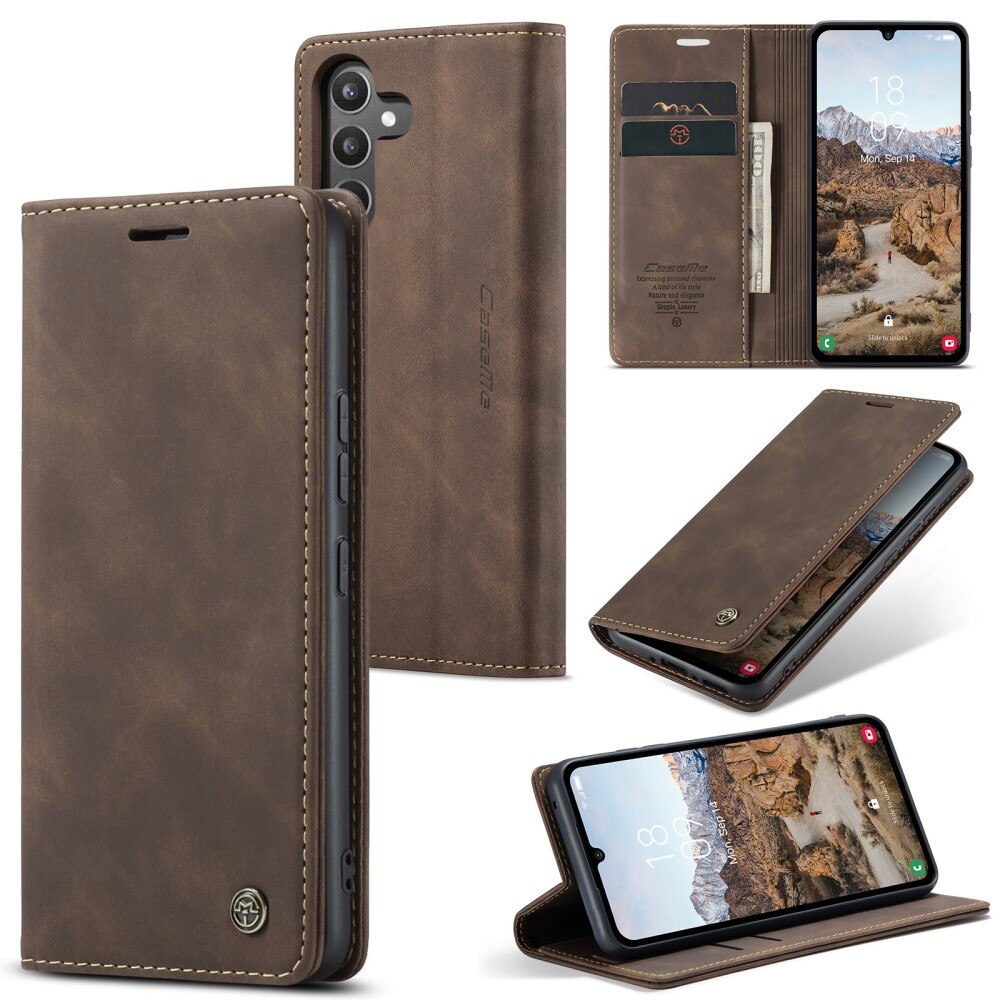 Slim Lommebokveske Samsung Galaxy A34 Brun