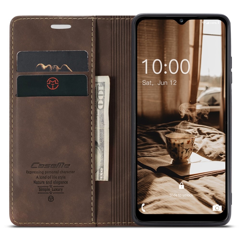 Slim Lommebokveske Samsung Galaxy A34 Brun