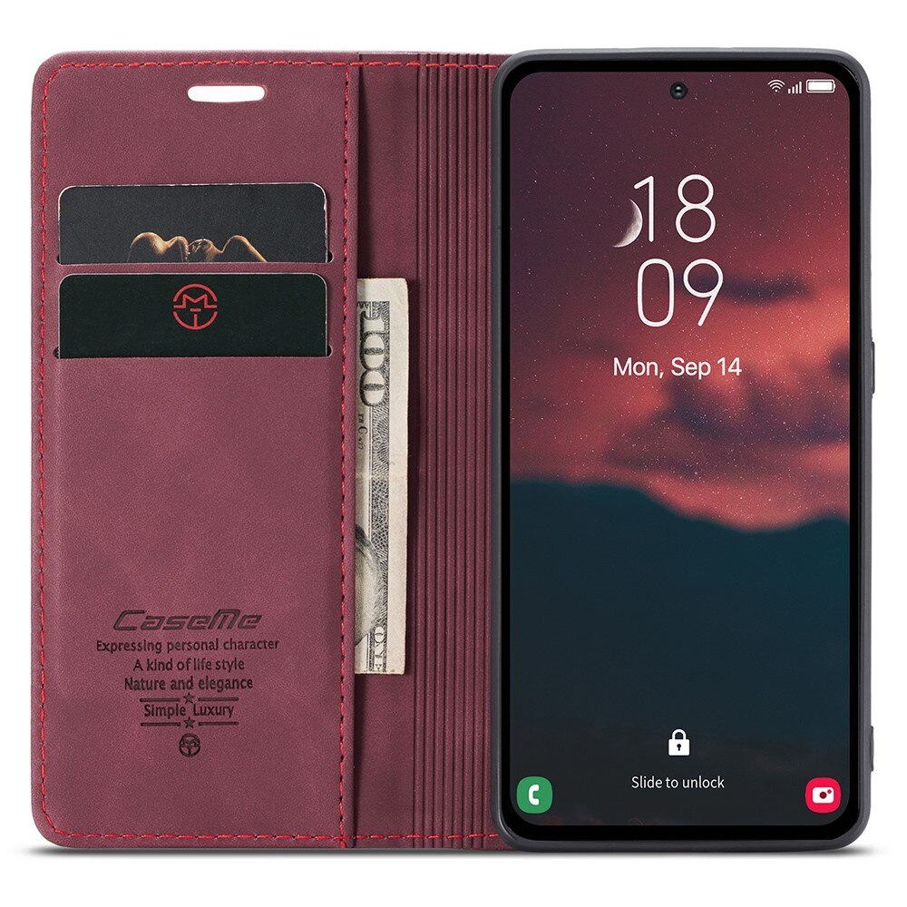 Slim Lommebokveske Samsung Galaxy A54 Rød
