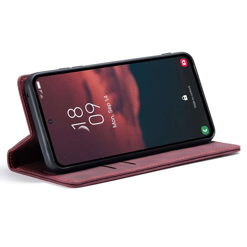 Slim Lommebokveske Samsung Galaxy A54 rød