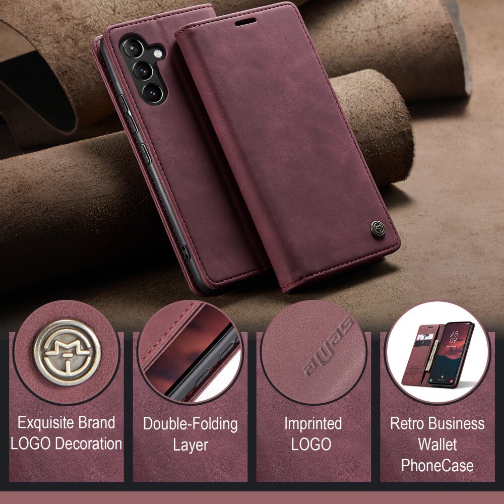 Slim Lommebokveske Samsung Galaxy A54 Rød