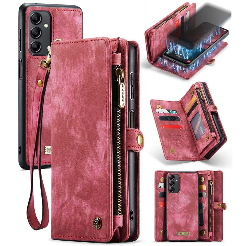Multi-slot Lommeboksetui Samsung Galaxy A14 Rød
