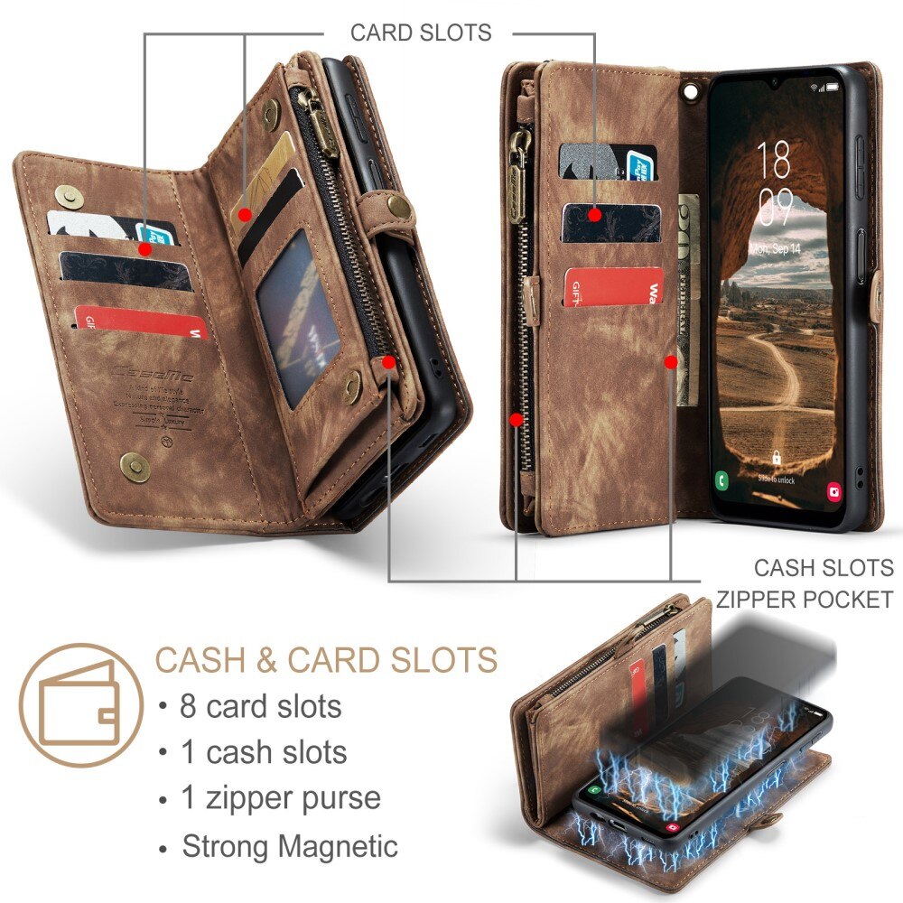 Multi-slot Lommeboksetui Samsung Galaxy A54 Brun