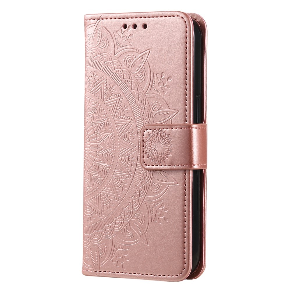 Lærveske Mandala Xiaomi Redmi 12C rosegull