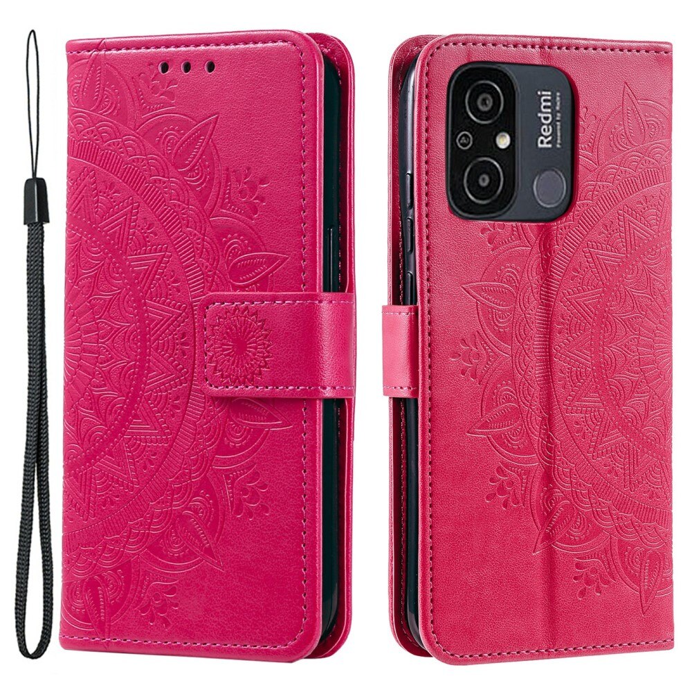 Lærveske Mandala Xiaomi Redmi 12C cerise