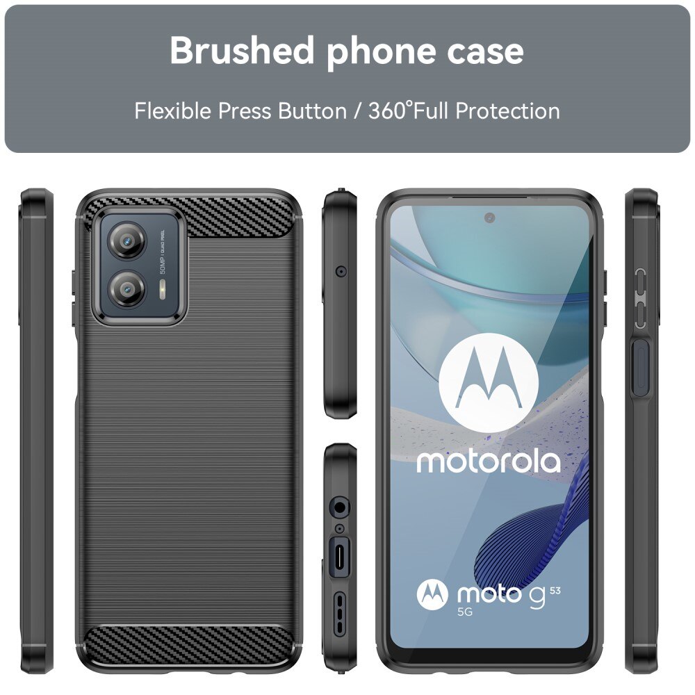 Motorola Moto G53 Deksel TPU Brushed Svart