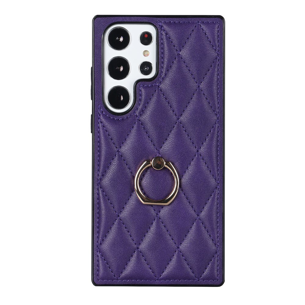 Deksel Finger Ring Samsung Galaxy S23 Ultra Quilted lilla