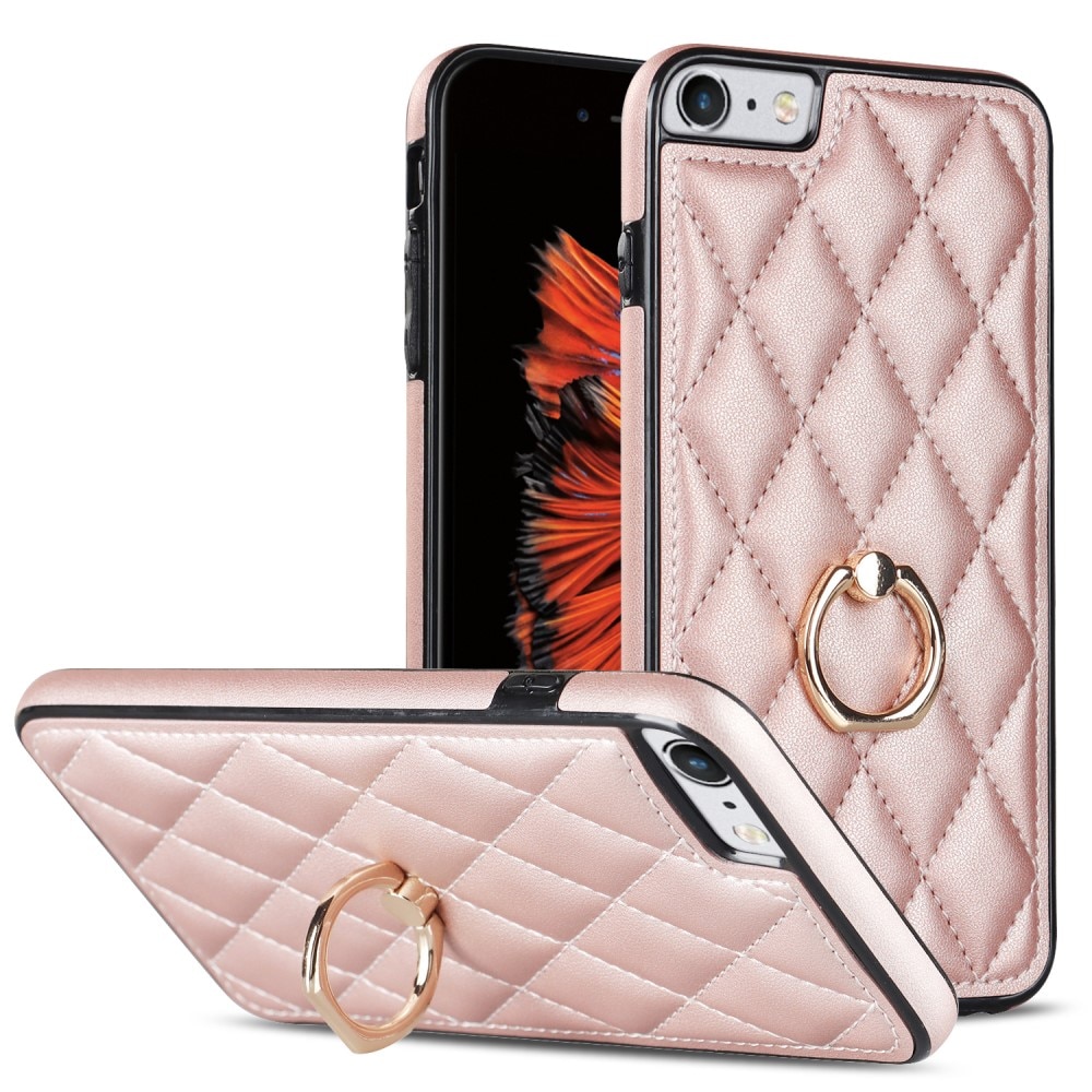 Deksel Finger Ring iPhone 7/8/SE Quilted rosegull