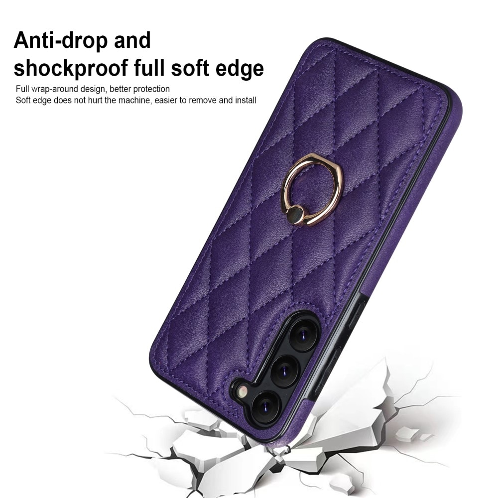 Deksel Finger Ring Samsung Galaxy S23 Quilted lilla