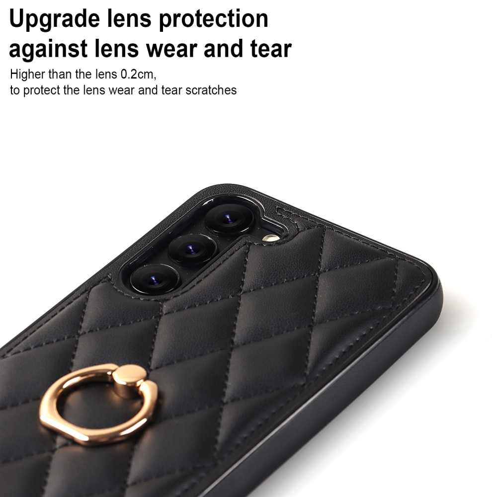 Deksel Finger Ring Samsung Galaxy S23 Plus Quilted svart