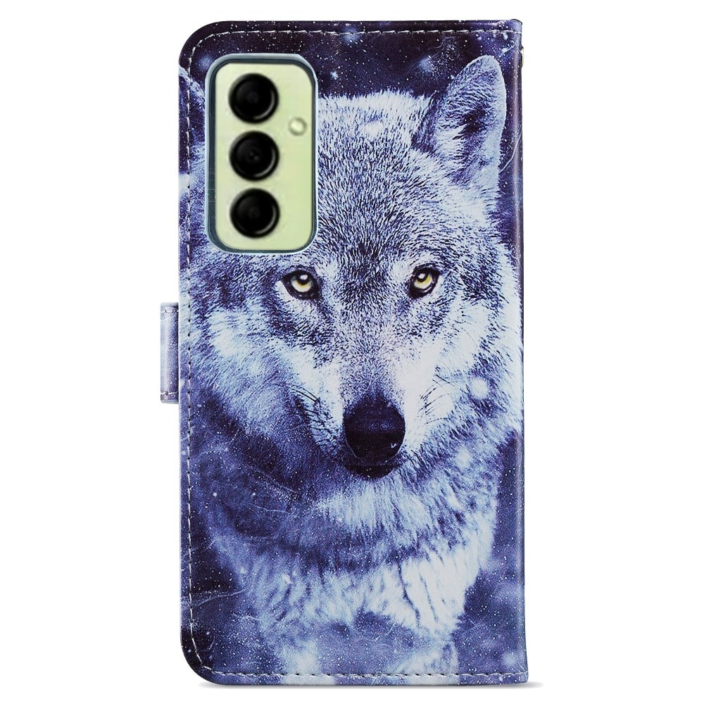 Mobilveske Samsung Galaxy A14 blå ulv