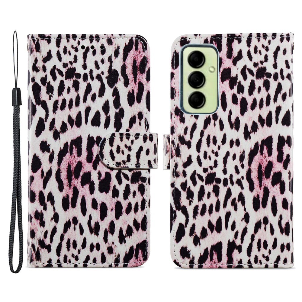 Mobilveske Samsung Galaxy A14 rosa leopard