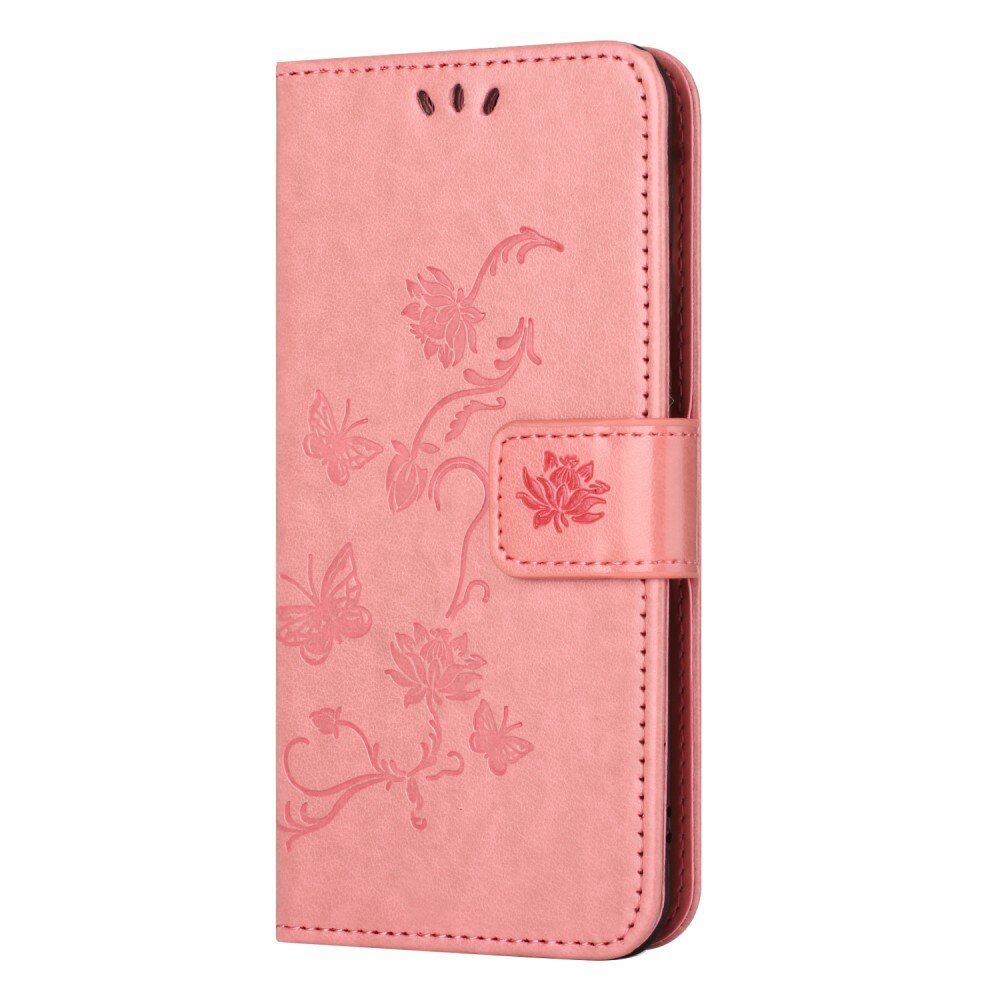 Lærveske Sommerfugler Samsung Galaxy A24 Rosa
