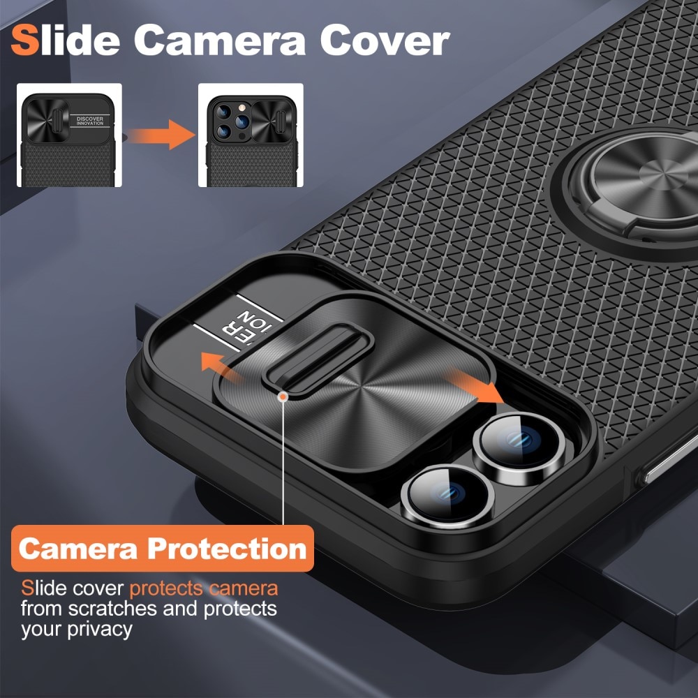TPU Deksel Kamerabeskyttelse + Ring iPhone 13 Pro Max svart