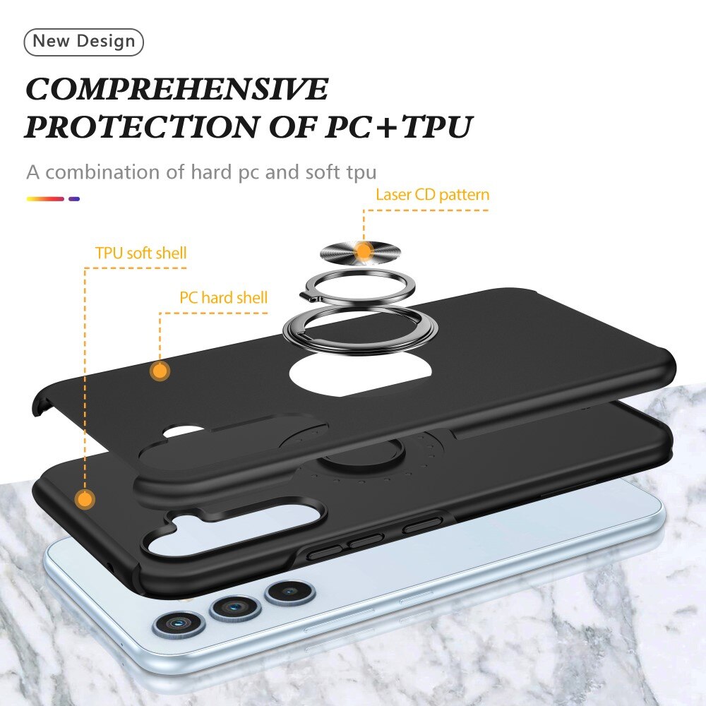 TPU Deksel Finger Ring Kickstand Samsung Galaxy A54 svart