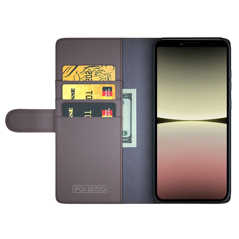 Ekte Lærveske Sony Xperia 10 V Brun