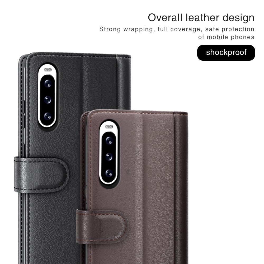 Ekte Lærveske Sony Xperia 10 V Brun
