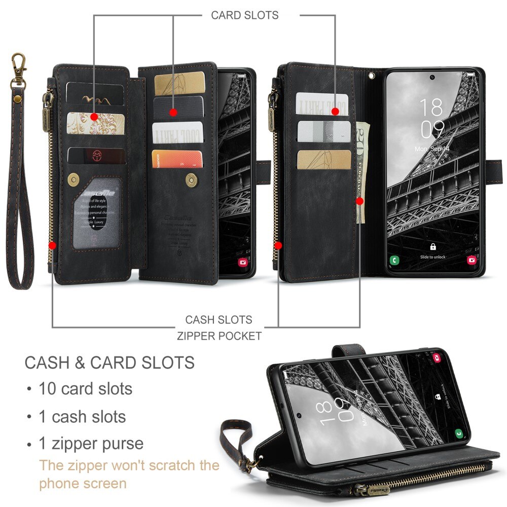 Zipper Wallet Samsung Galaxy S23 Plus Svart