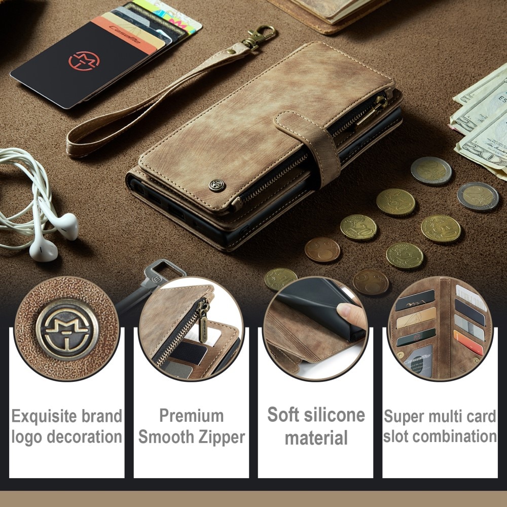 Zipper Wallet Samsung Galaxy S23 Plus brun