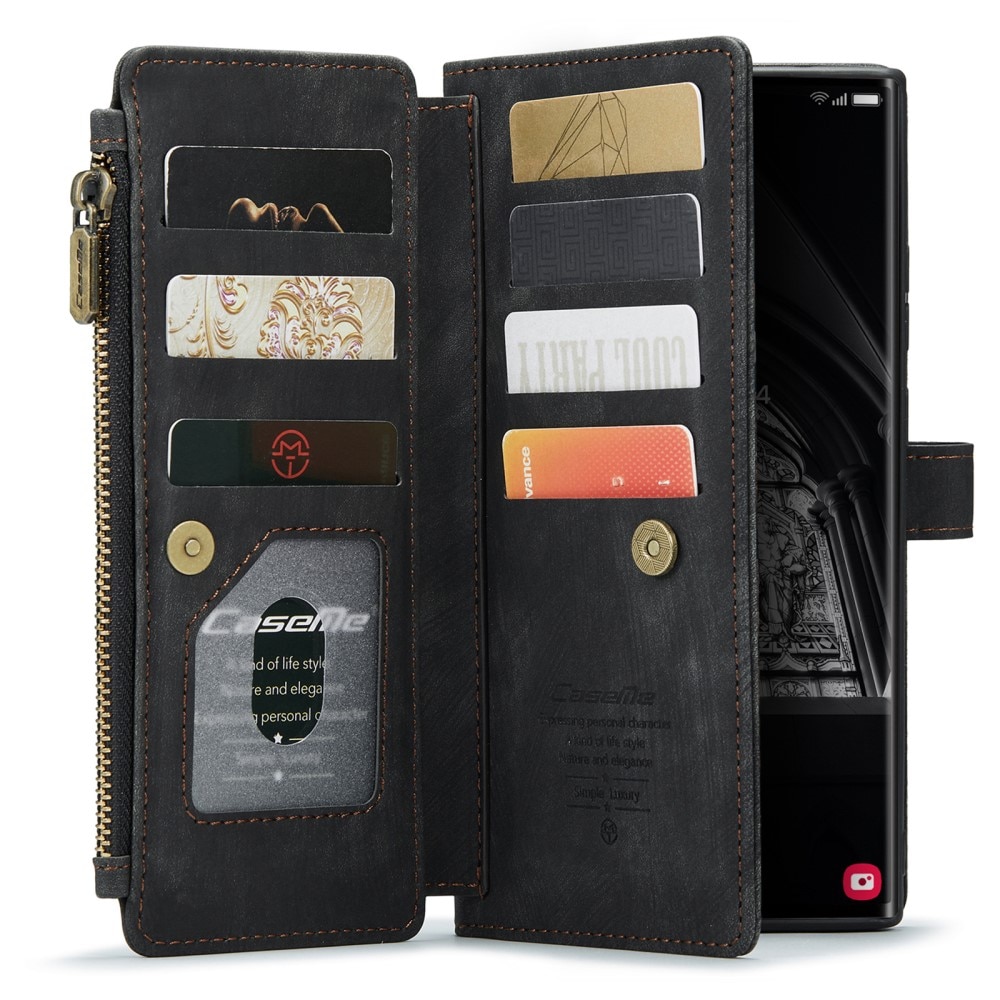 Zipper Wallet Samsung Galaxy S23 Ultra svart
