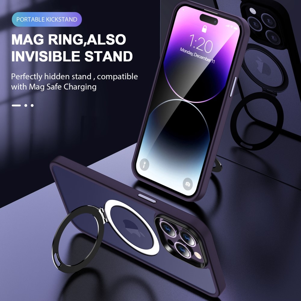 Hybriddeksel MagSafe Ring iPhone 14 Pro Max lilla