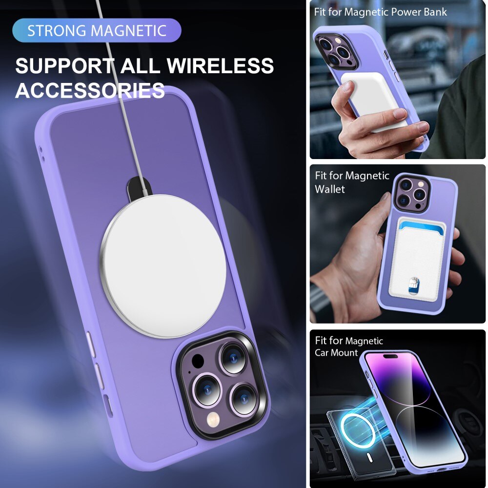 Hybriddeksel MagSafe Ring iPhone 14 Pro Max Lilla