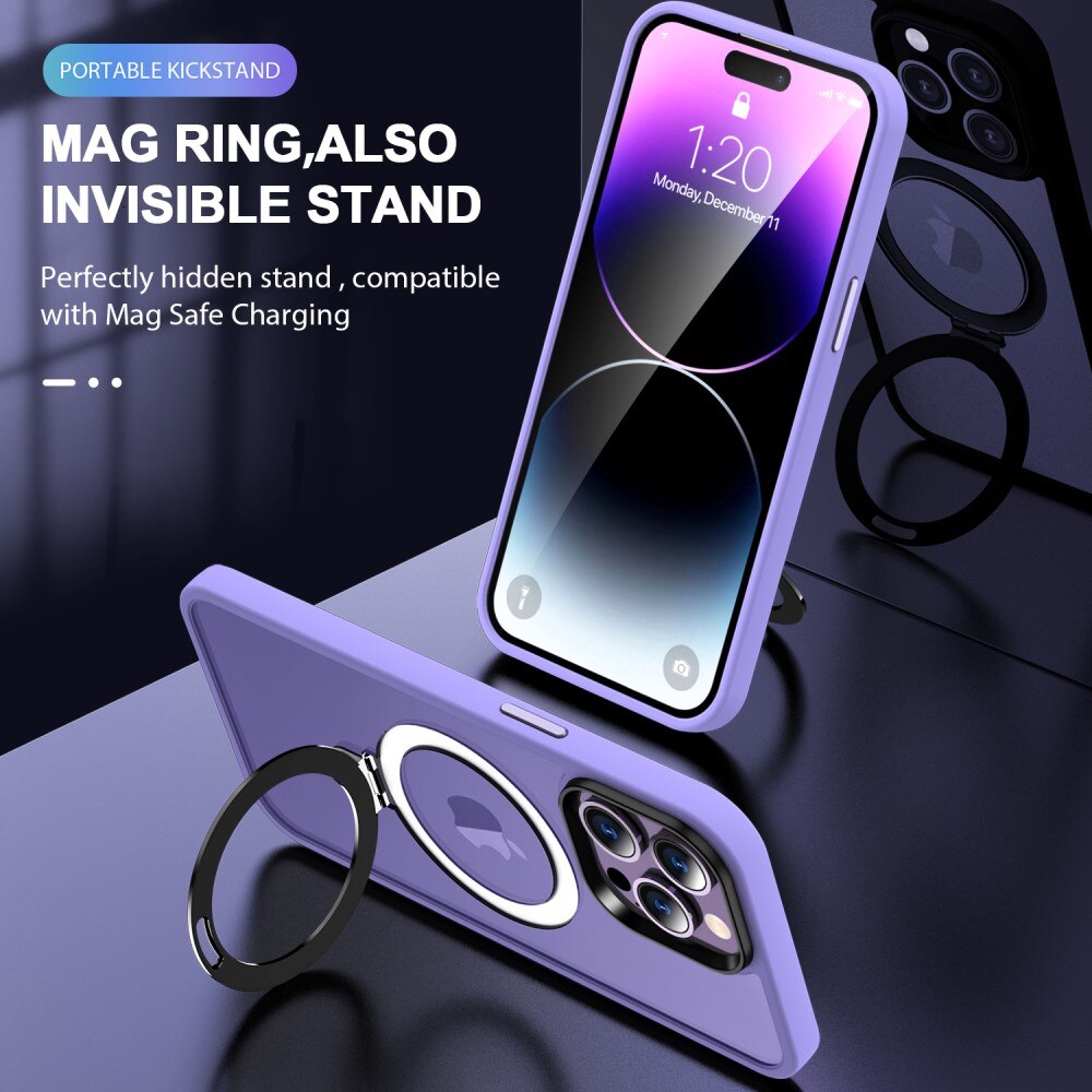 Hybriddeksel MagSafe Ring iPhone 14 Pro Max Lilla