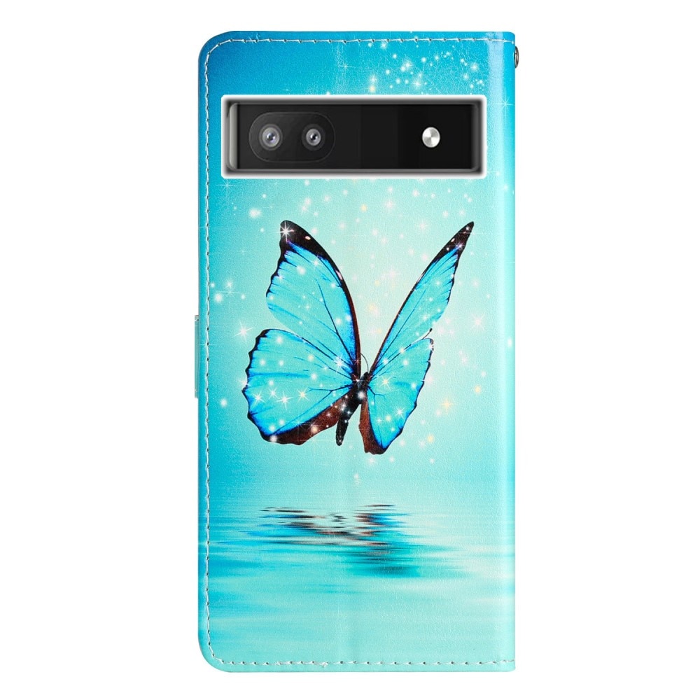 Mobilveske Google Pixel 6a blå sommerfugler