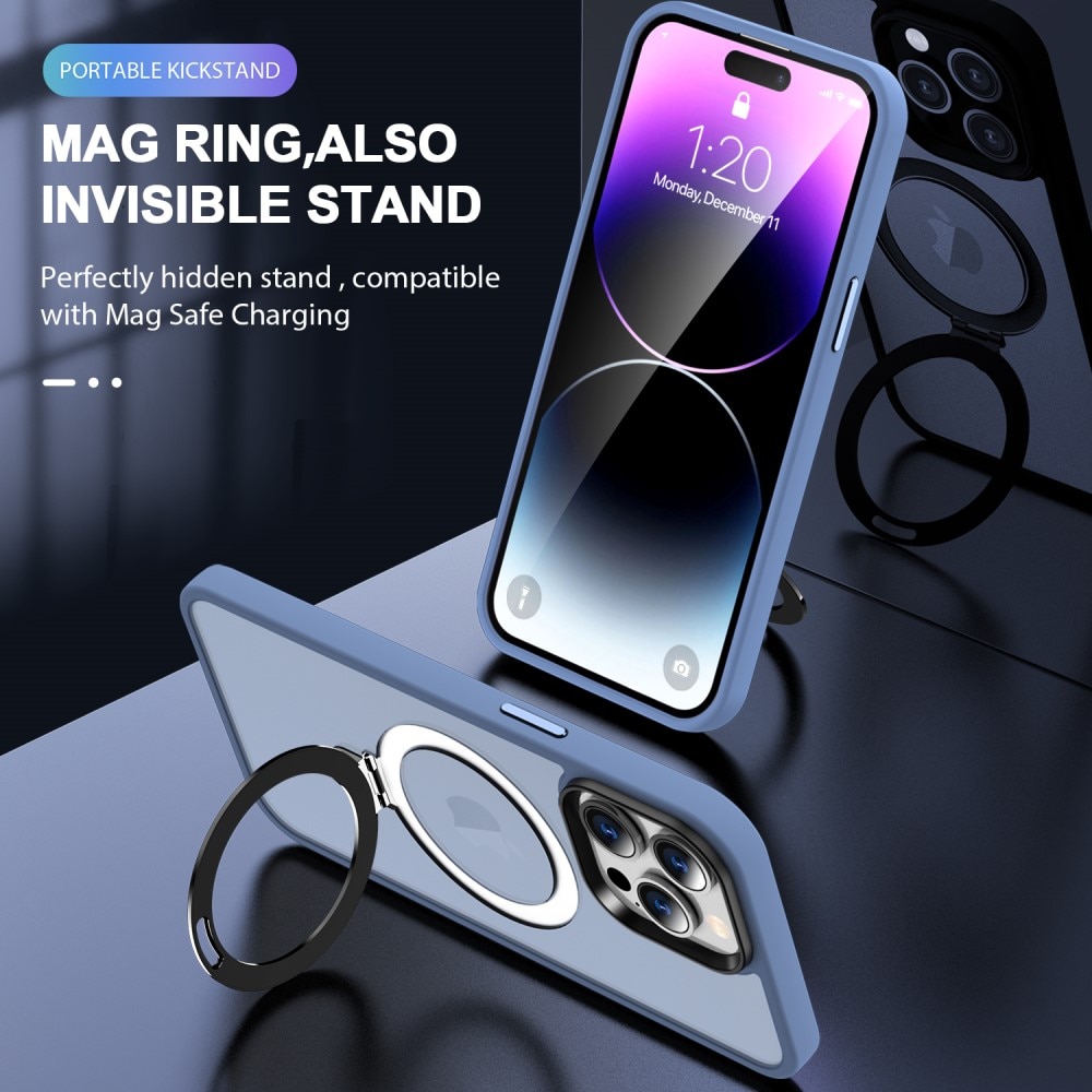 Hybriddeksel MagSafe Ring iPhone 14 Pro Blå