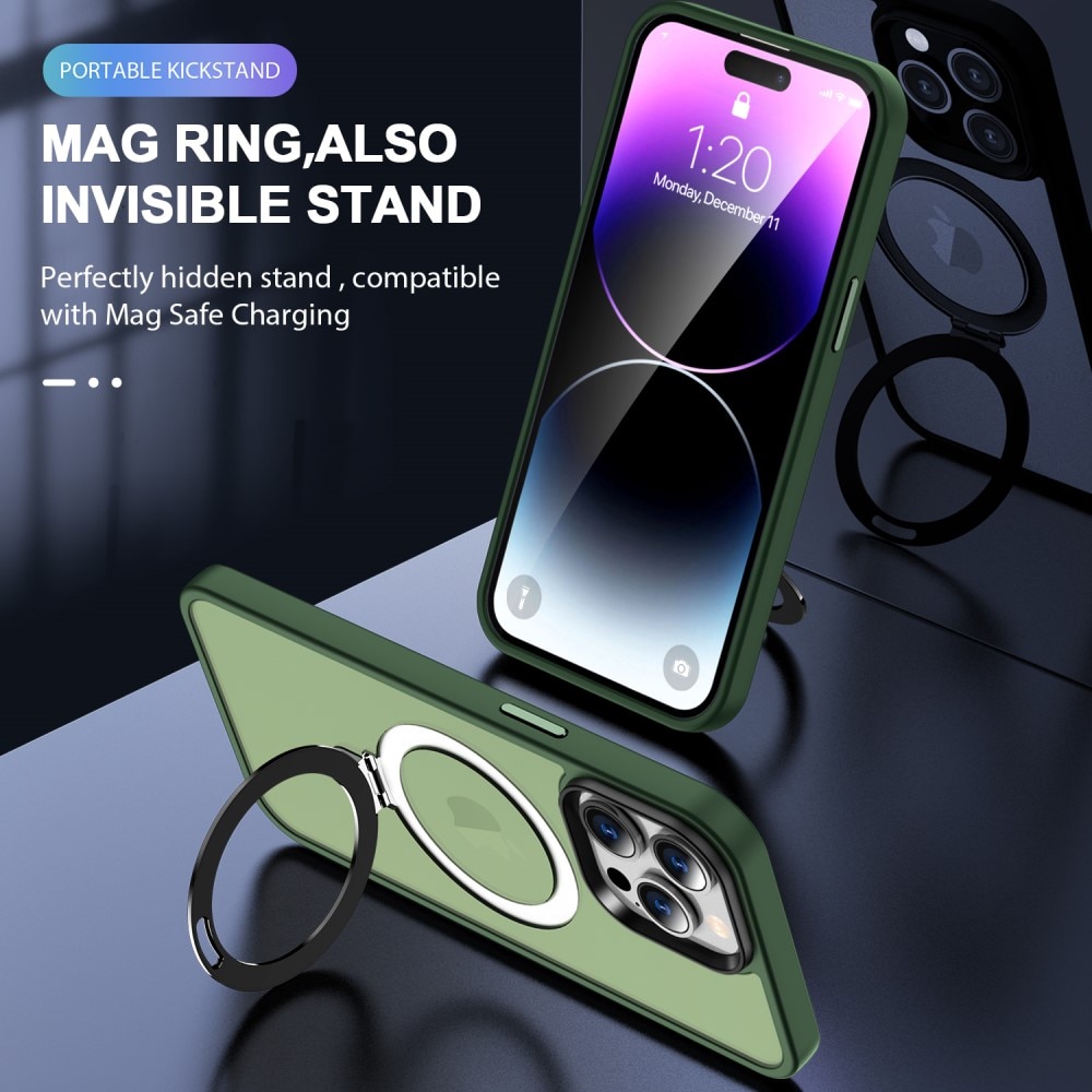 Hybriddeksel MagSafe Ring iPhone 14 Pro grønn