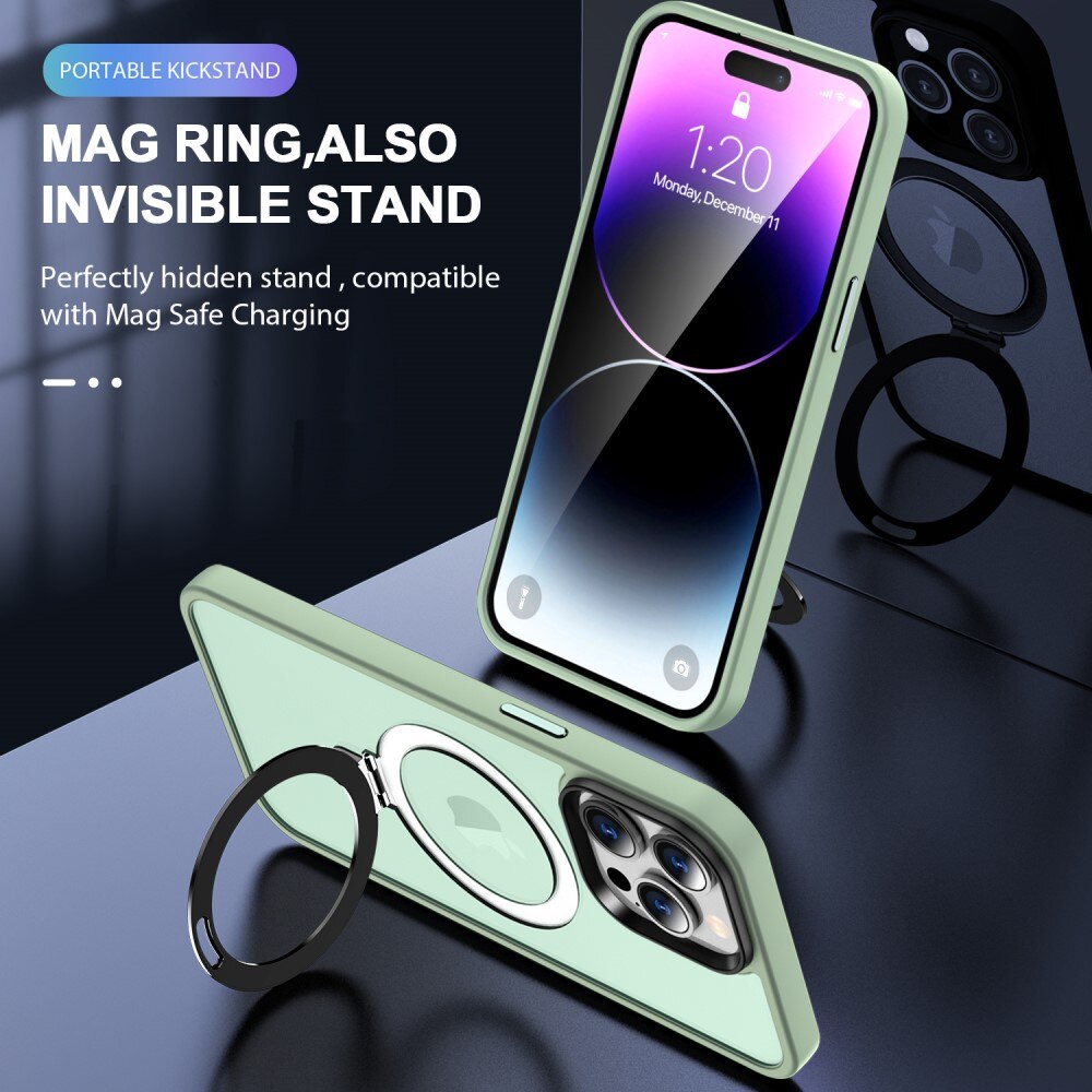 Hybriddeksel MagSafe Ring iPhone 15 Pro lysegrønn