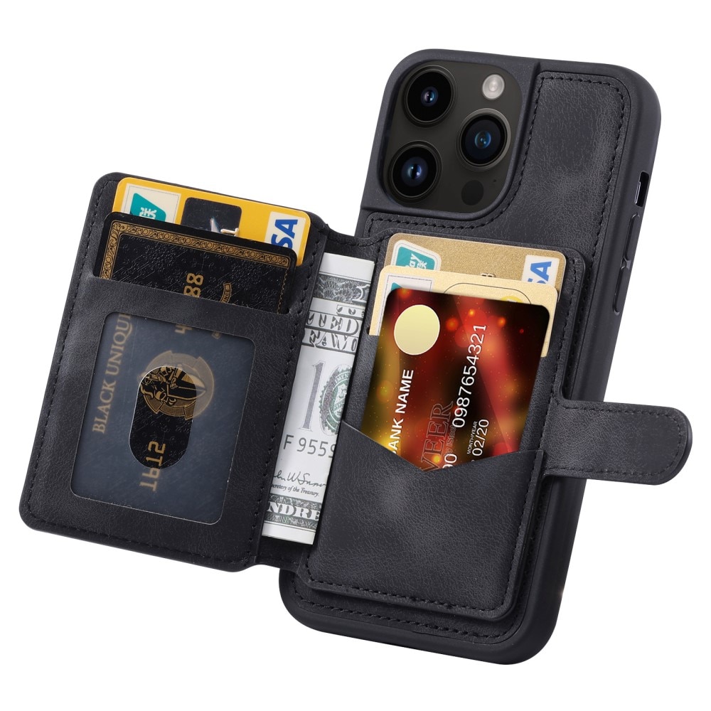 RFID blocking Multi-slot Deksel iPhone 14 Pro Max svart
