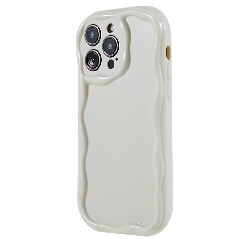Wavy TPU Deksel iPhone 14 Pro lys beige