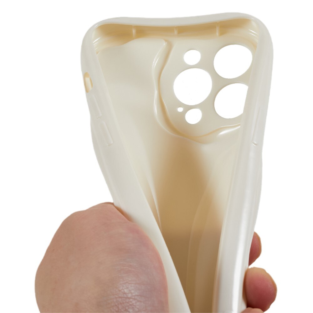 Wavy TPU Deksel iPhone 14 Pro lys beige