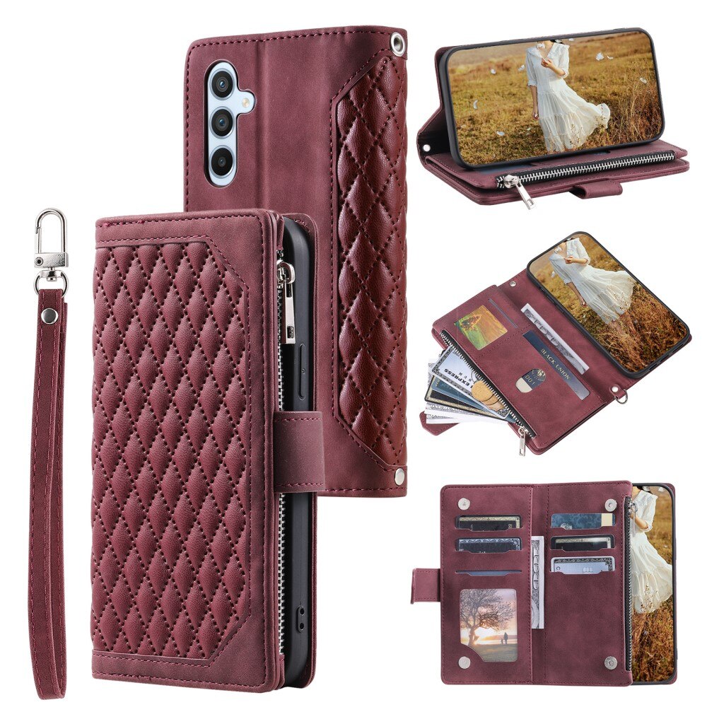 Lommebokveske Samsung Galaxy A54 Quilted Rød