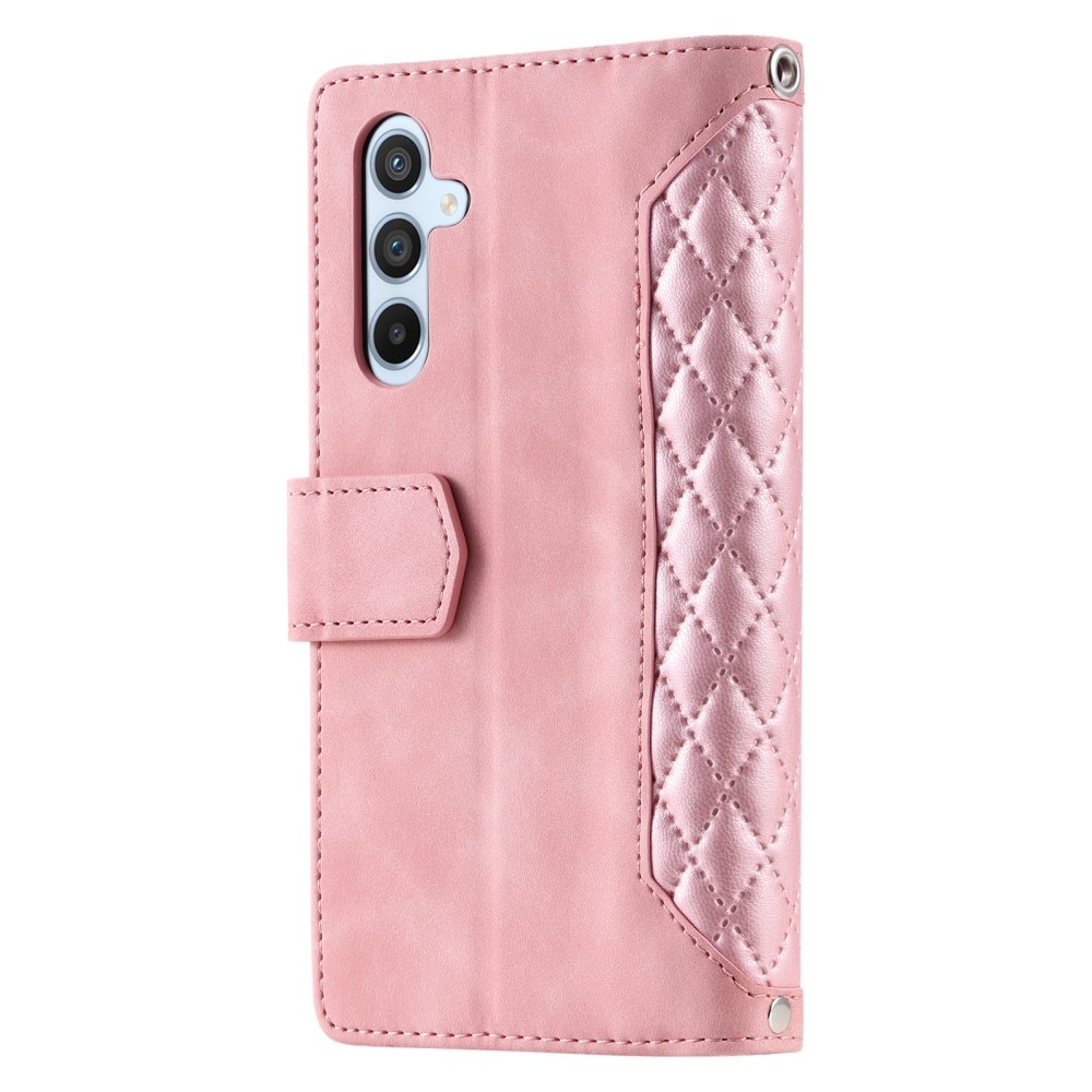 Lommebokveske Samsung Galaxy A14 Quilted rosa