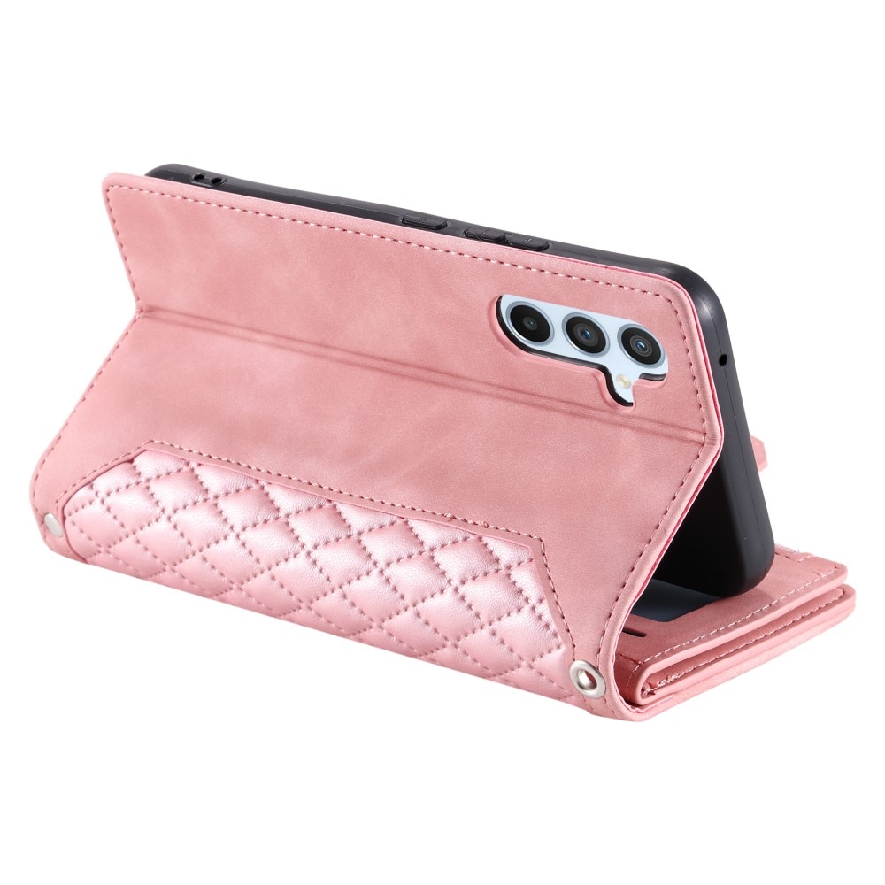 Lommebokveske Samsung Galaxy A14 Quilted rosa