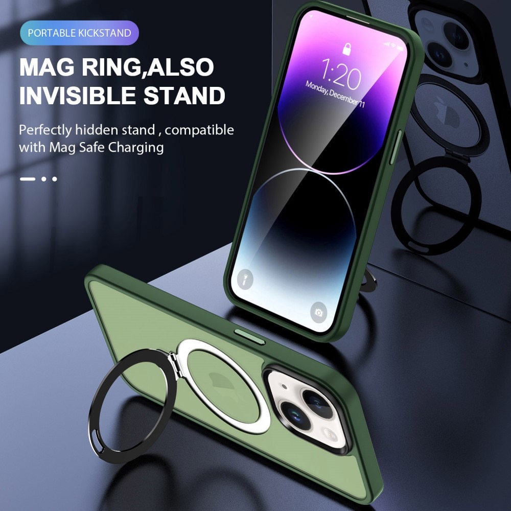 Hybriddeksel MagSafe Ring iPhone 14 grønn
