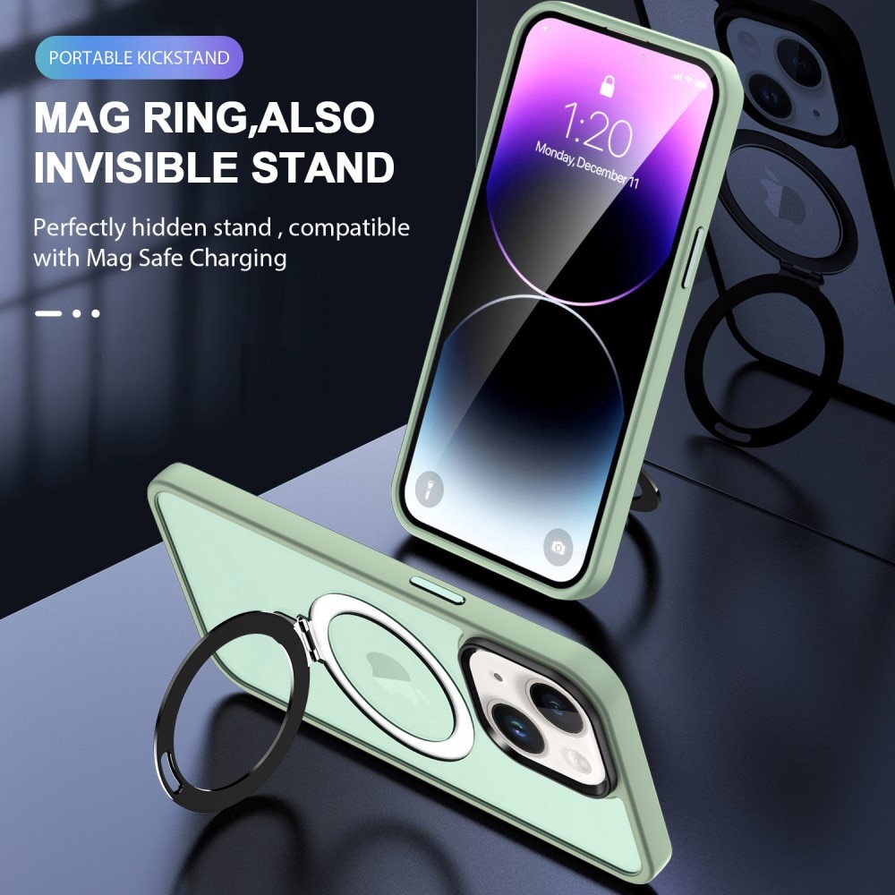 Hybriddeksel Magnetic Ring iPhone 13 Grønn
