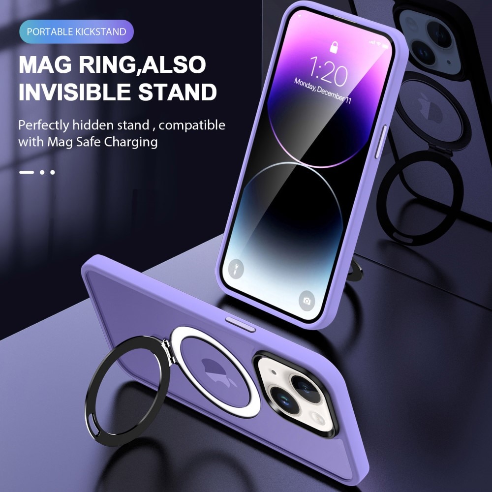 Hybriddeksel MagSafe Ring iPhone 14 lilla