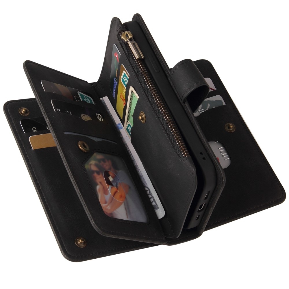 Leather Multi-Wallet Motorola Moto G13 svart