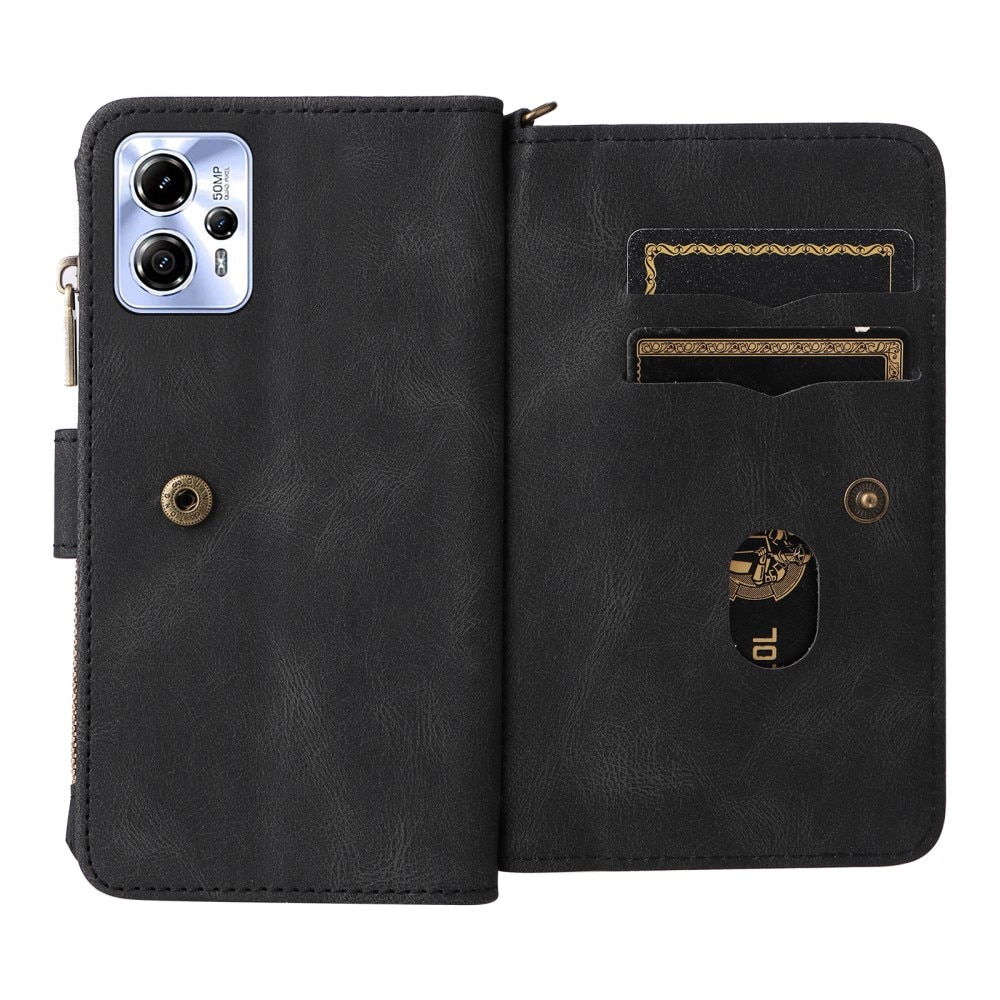 Leather Multi-Wallet Motorola Moto G23 svart