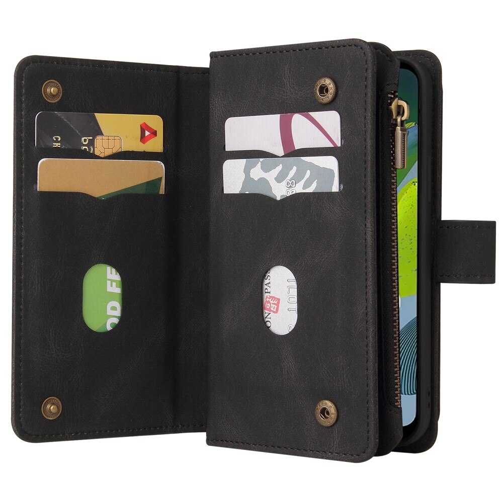 Leather Multi-Wallet Motorola Moto E13 svart