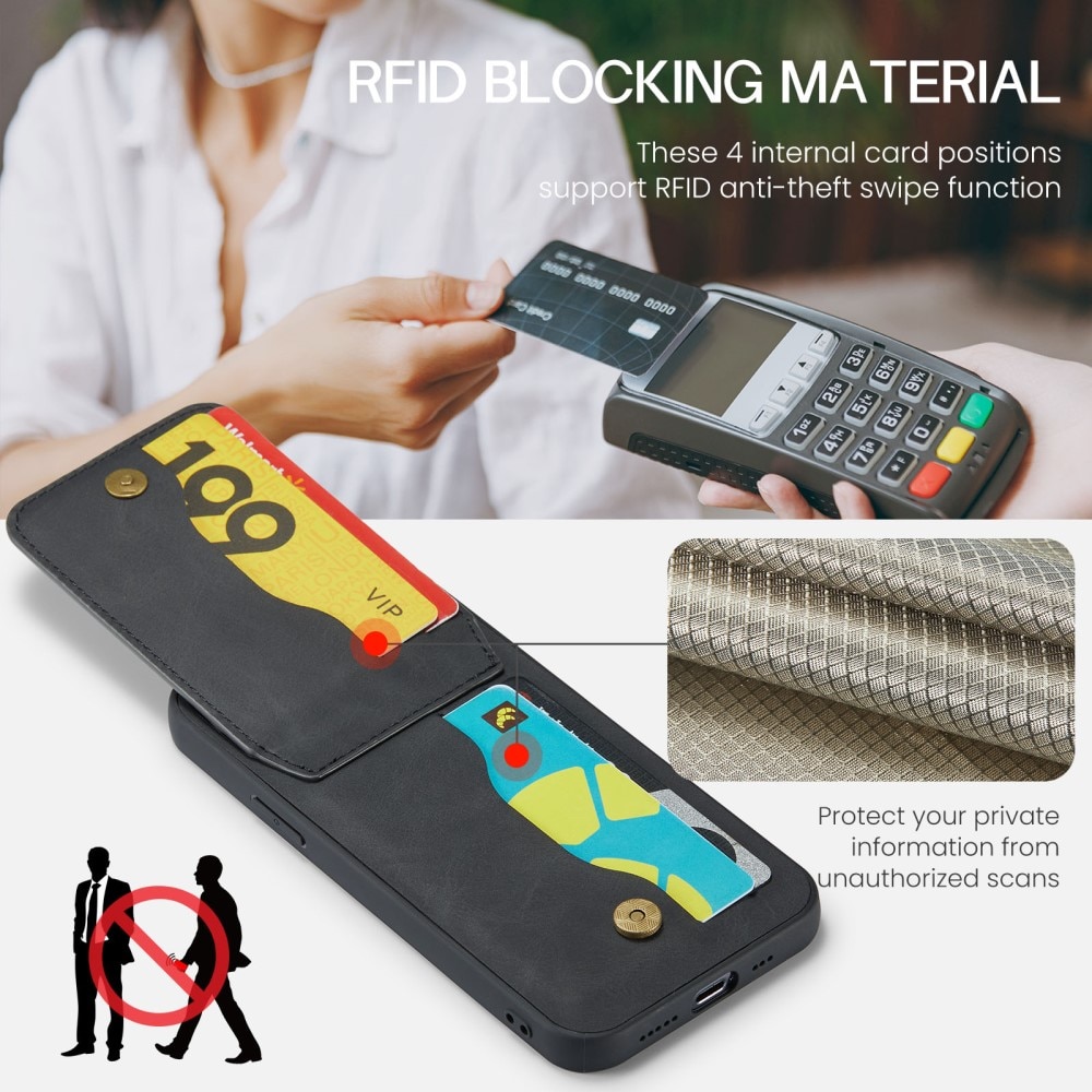 Multi-slot RFID blocking Deksel iPhone 12/12 Pro svart