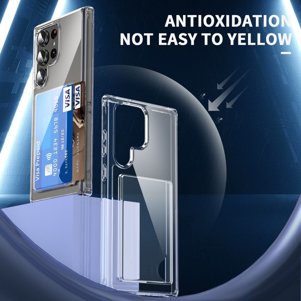 Hybriddeksel Kortholder Samsung Galaxy S23 Ultra gjennomsiktig