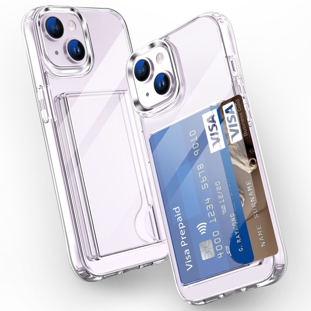 Hybriddeksel Kortholder iPhone 14 Plus gjennomsiktig
