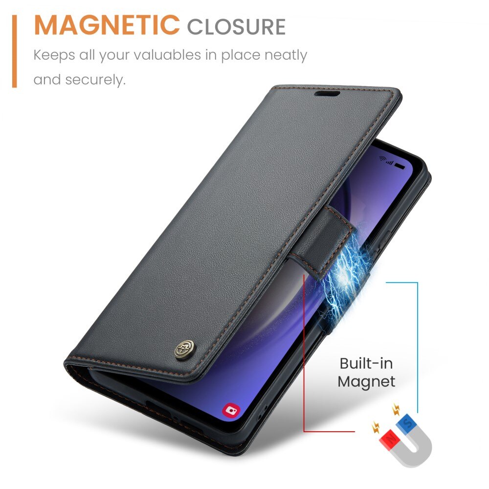 RFID blocking Slim Lommebokveske Samsung Galaxy A54 Svart
