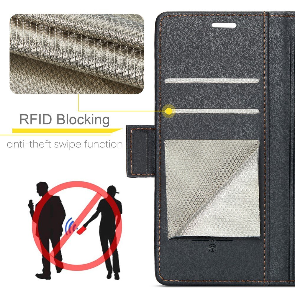 RFID blocking Slim Lommebokveske Samsung Galaxy S22 Plus svart