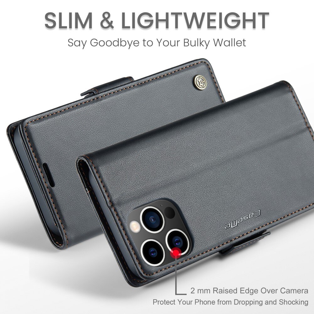 RFID blocking Slim Lommebokveske Apple iPhone 14 Pro Svart